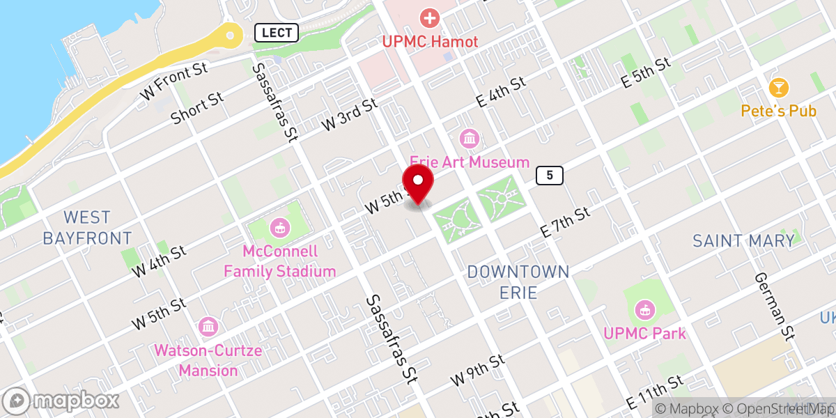 Map showing location of Mary, Seat of Wisdom Chapel /Gannon University