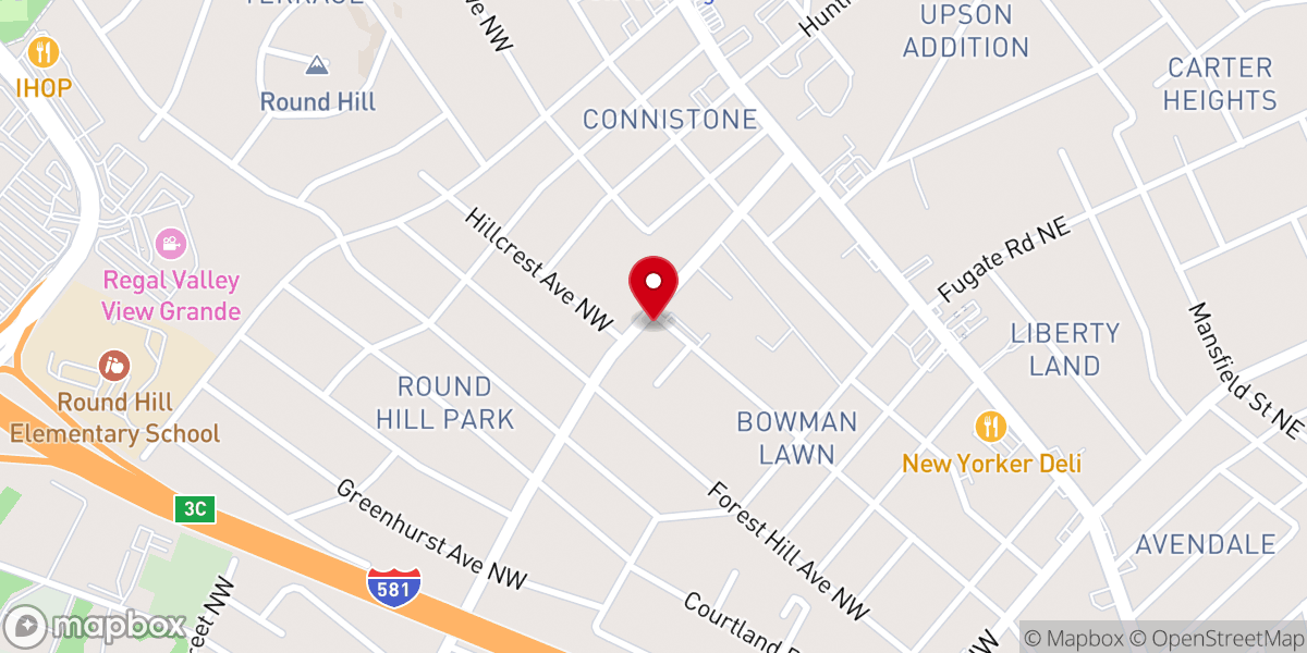 Map showing location of Valley View Wesleyan Methodist Church