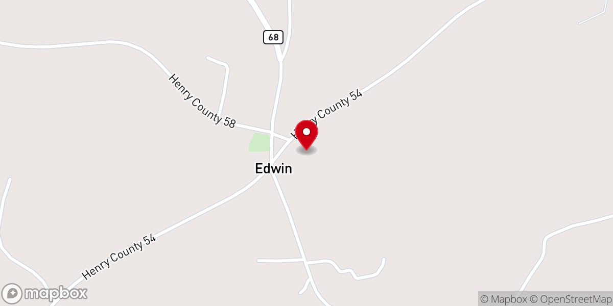 Map showing location of Edwin United Methodist Church