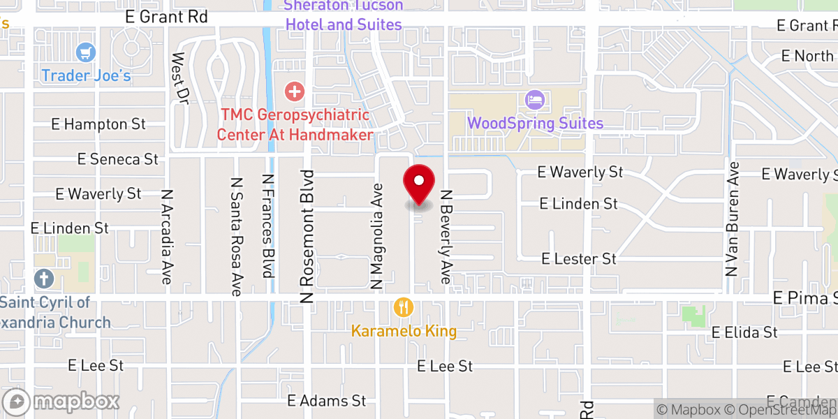 Map showing location of The Village Church Tucson