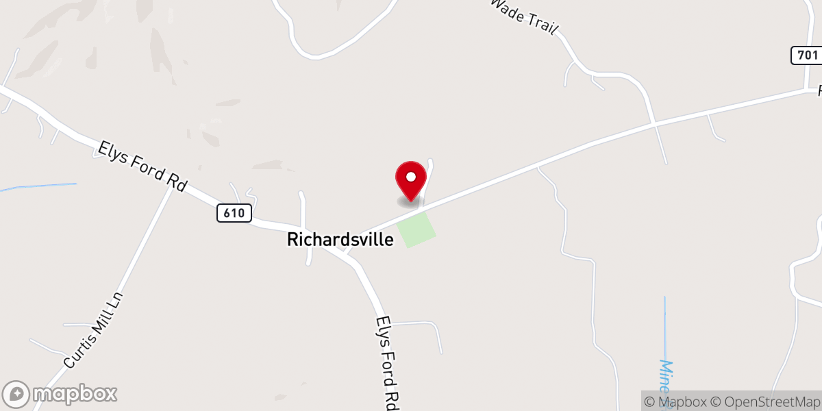 Map showing location of Richardsville United Methodist Church