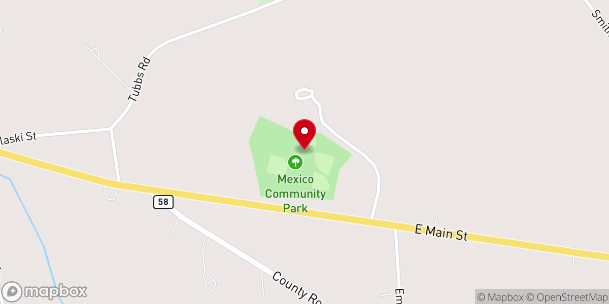 Map showing location of Town of Mexico Community Park
