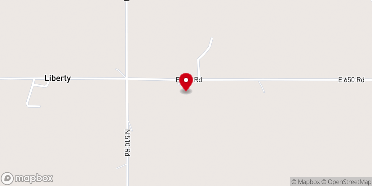 Map showing location of Johnson Prairie Church