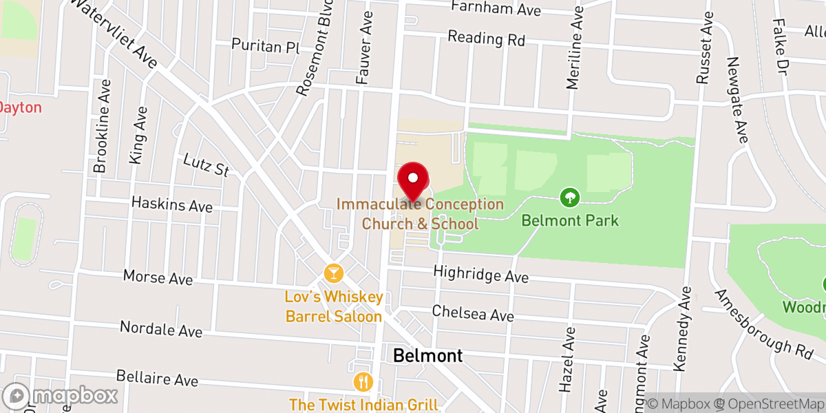 Map showing location of Our Lady of the Immaculate Conception Church