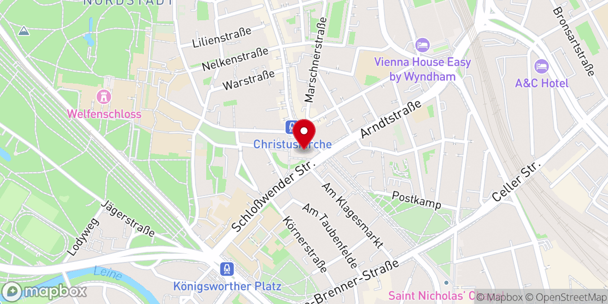 Map showing location of Christuskirche