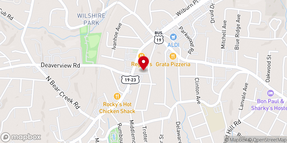Map showing location of Blue Ridge District of the United Methodist Church
