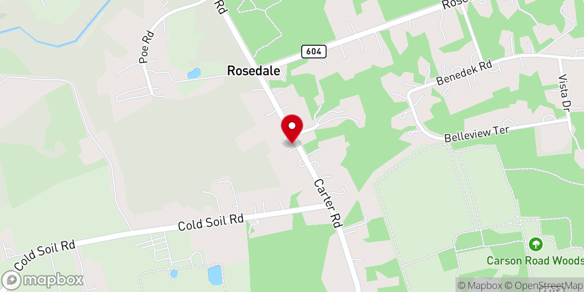Map showing location of Carter Road Bible Chapel