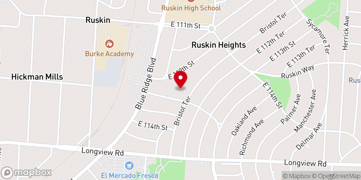 Map showing location of Westminster Baptist Church