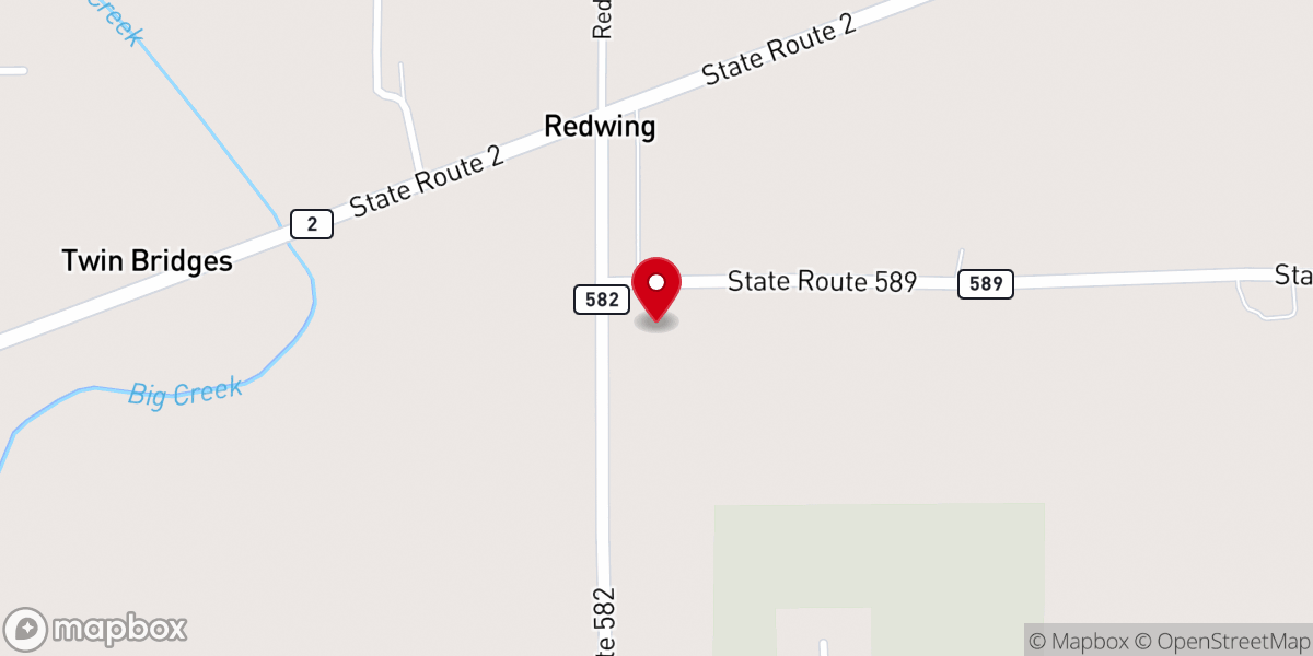 Map showing location of Redwing Church