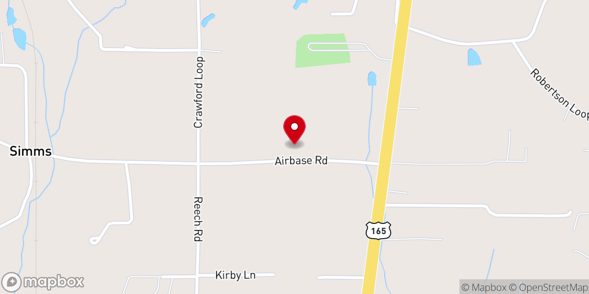 Map showing location of Simms Wesleyan Church