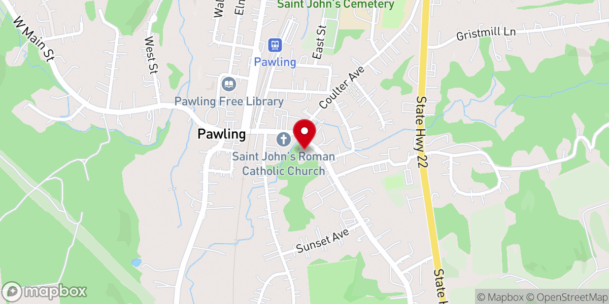 Map showing location of St John the Evangelist-St. Charles Borromeo