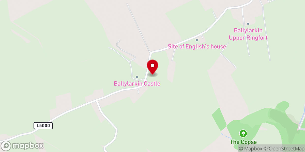 Map showing location of Ballylarkin Church