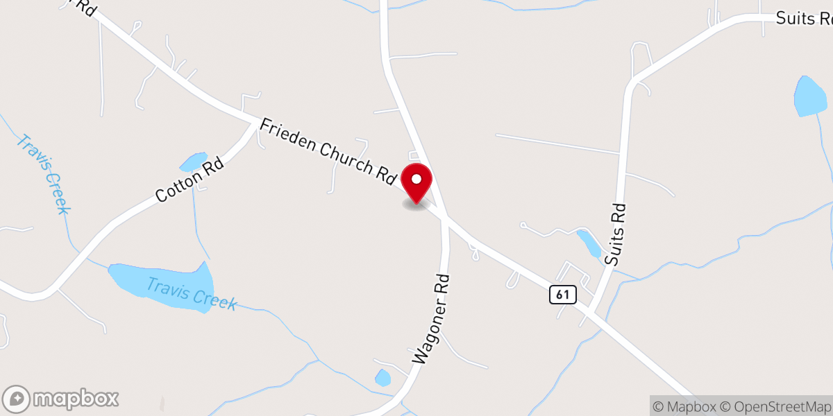 Map showing location of Friedens Little Chapel