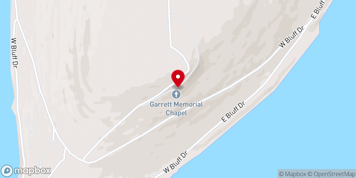Map showing location of Garrett Memorial Chapel