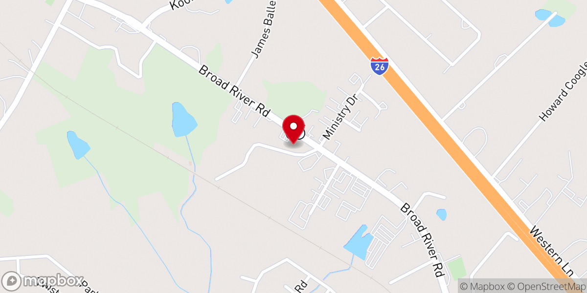 Map showing location of Irmo Church of God