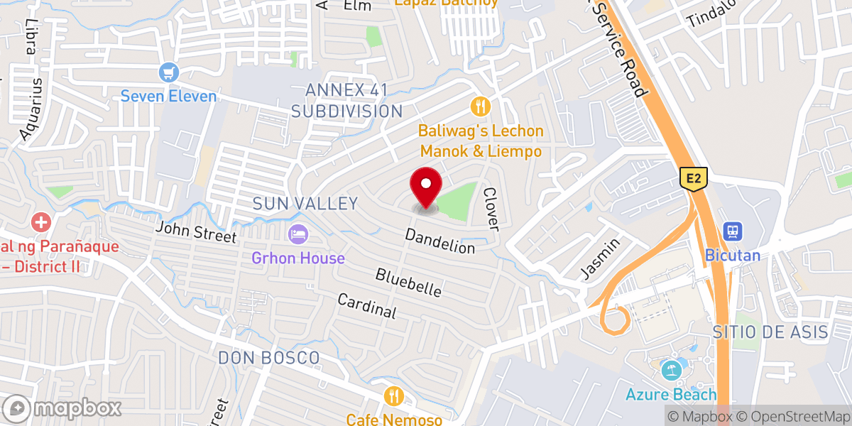 Map showing location of Our Lady of the Most Holy Rosary Parish Church - SunValley Subdivision, Sun Valley, Parañaque City (Diocese of Parañaque)