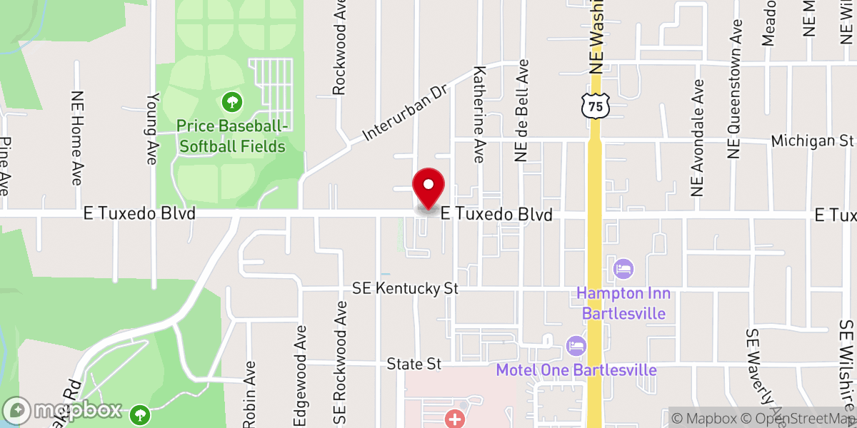 Map showing location of Baptist Temple
