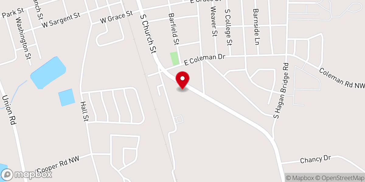 Map showing location of North Lowndes Hardware