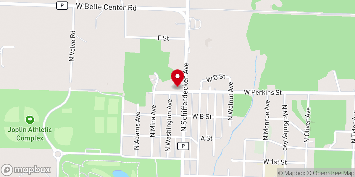 Map showing location of Second Assembly of God Church