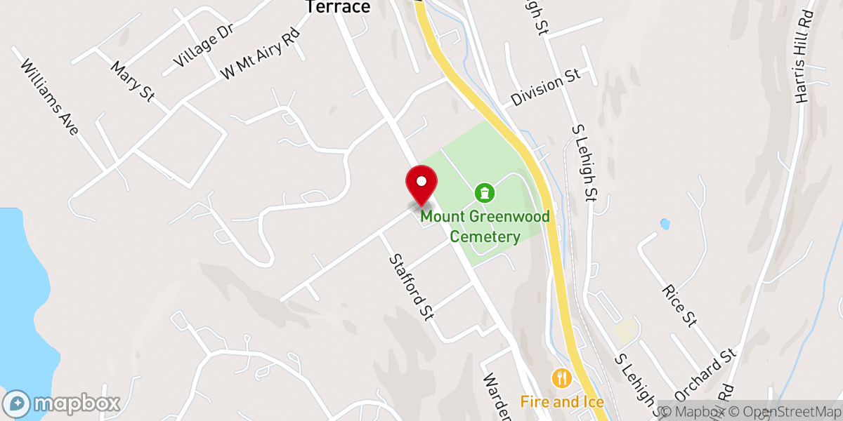 Map showing location of St Therese's Church