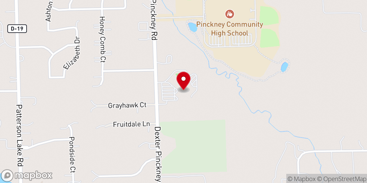 Map showing location of St. Mary Catholic Church Pinckney