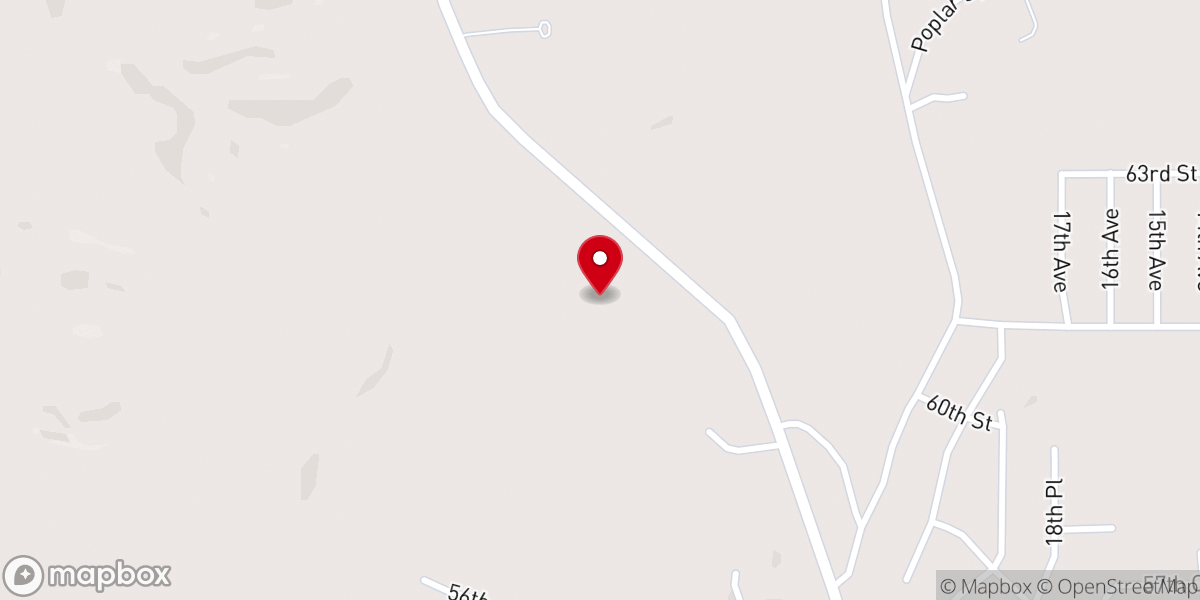Map showing location of Oak Hill Baptist Church