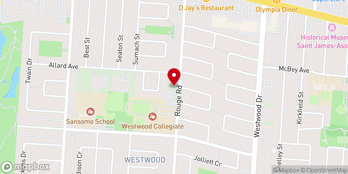 Map showing location of Messiah Lutheran Church