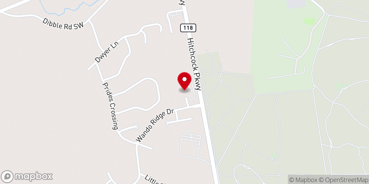 Map showing location of Cornerstone Baptist Church