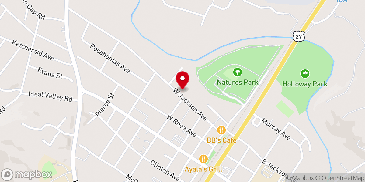 Map showing location of Spring City First Baptist Church