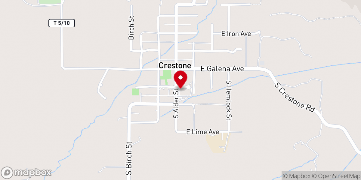 Map showing location of Blue Federal Credit Union - Crestone Branch