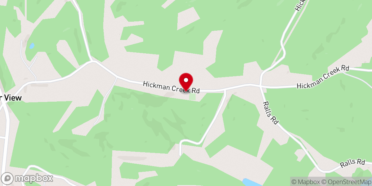 Map showing location of Hurricane Creek Baptist Church