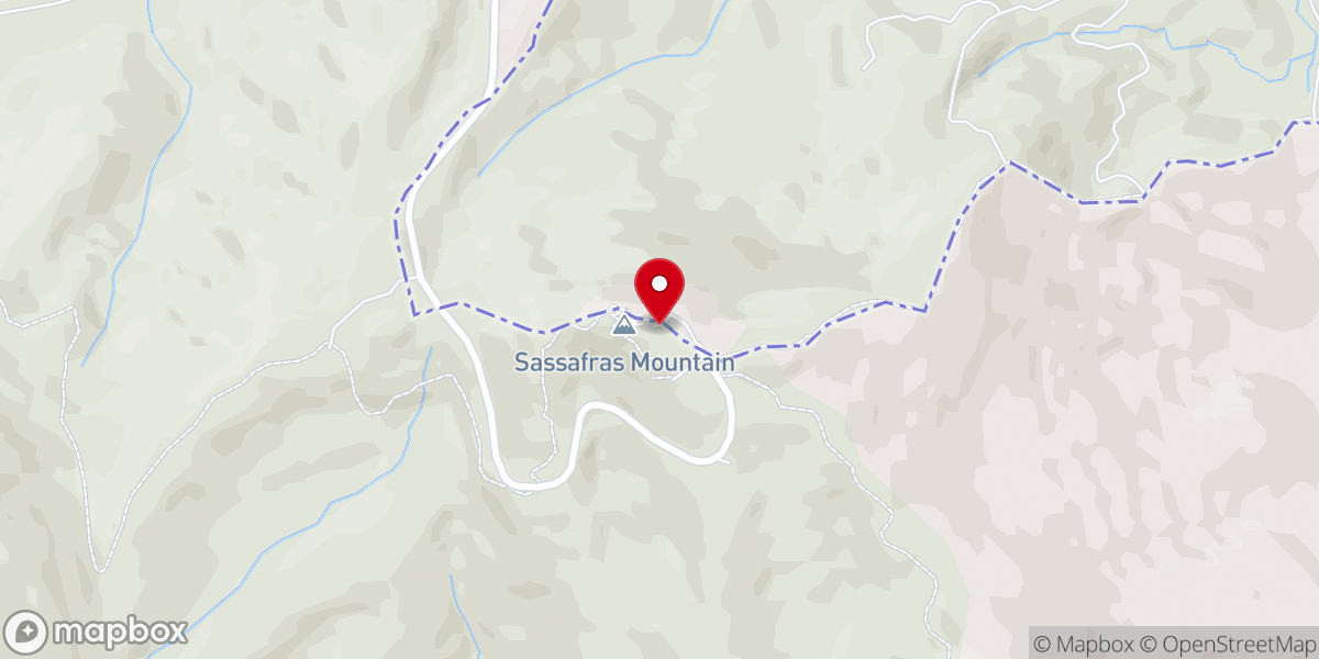 Map showing location of Sassafras Mountain Tower