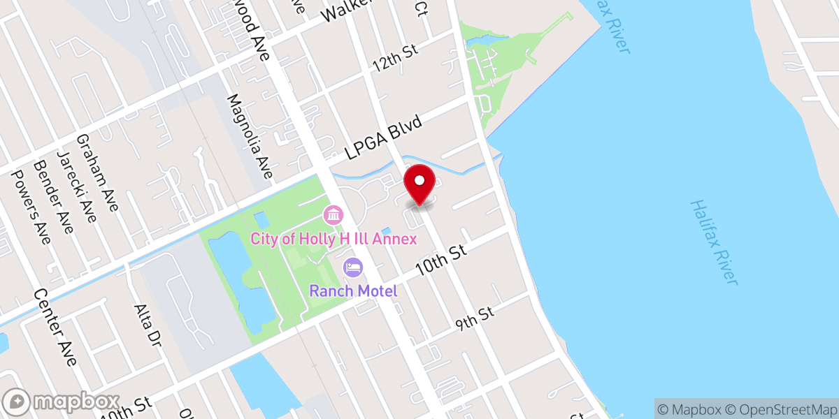 Map showing location of Holly Heights Assembly of God Church