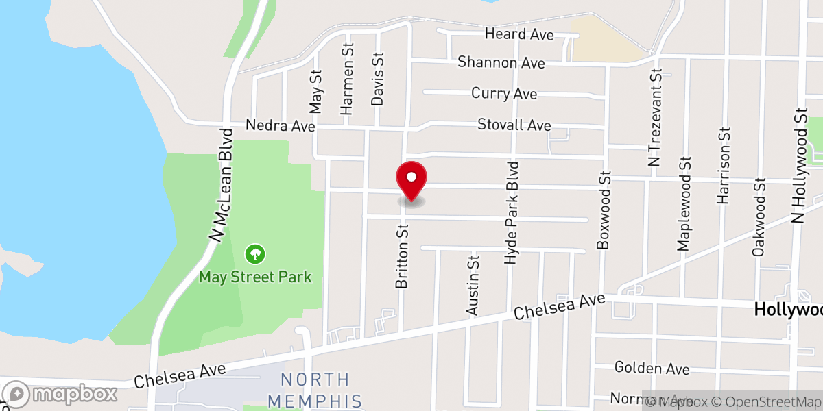 Map showing location of Homeland Church of God in Christ