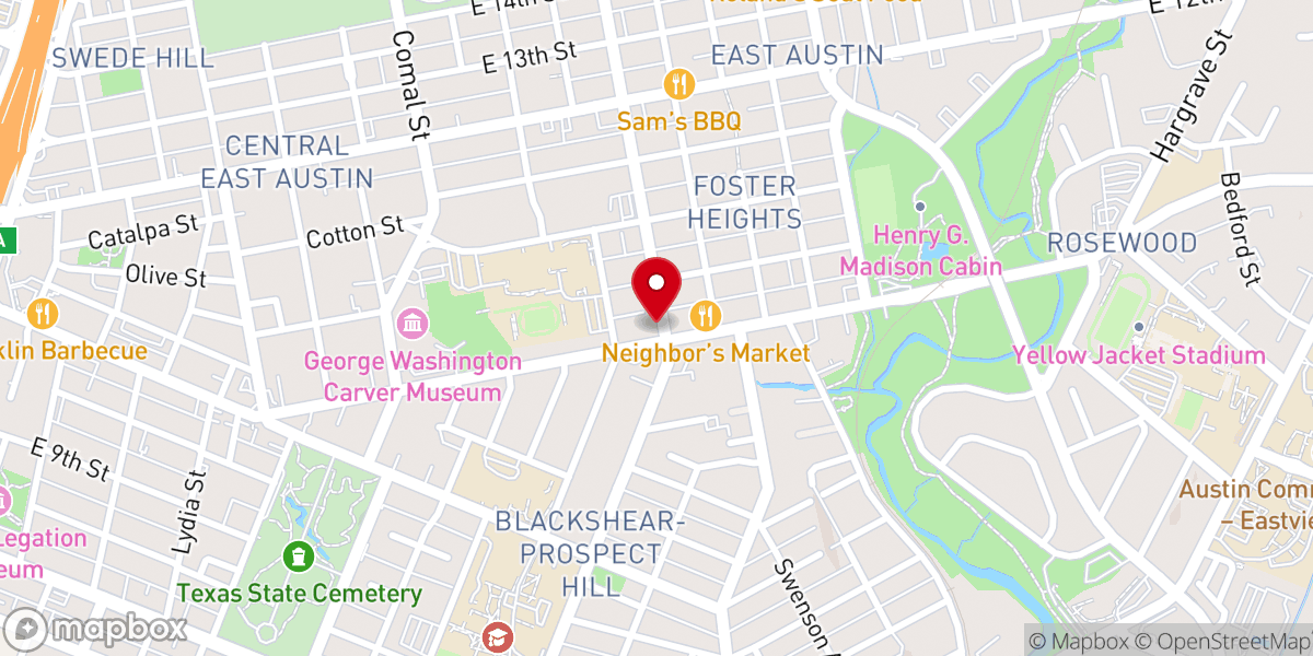 Map showing location of Rosewood Avenue Baptist Church