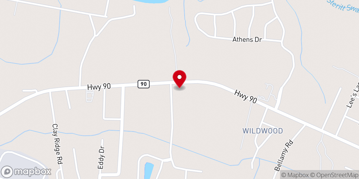 Map showing location of Riverside Baptist Church
