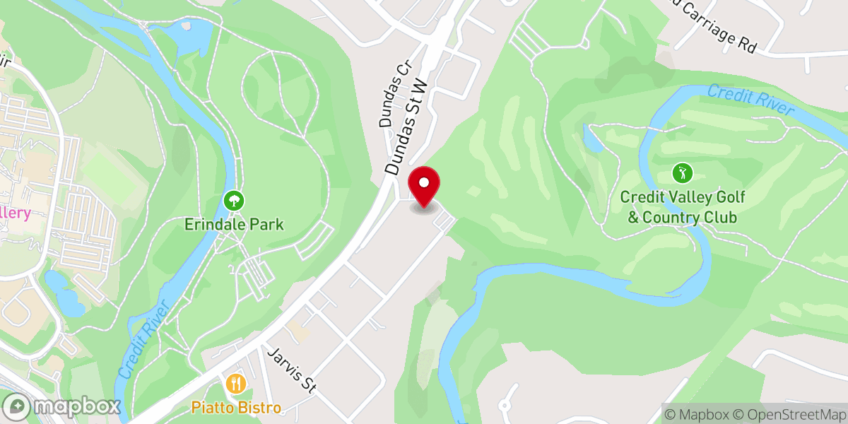 Map showing location of Erindale United Church