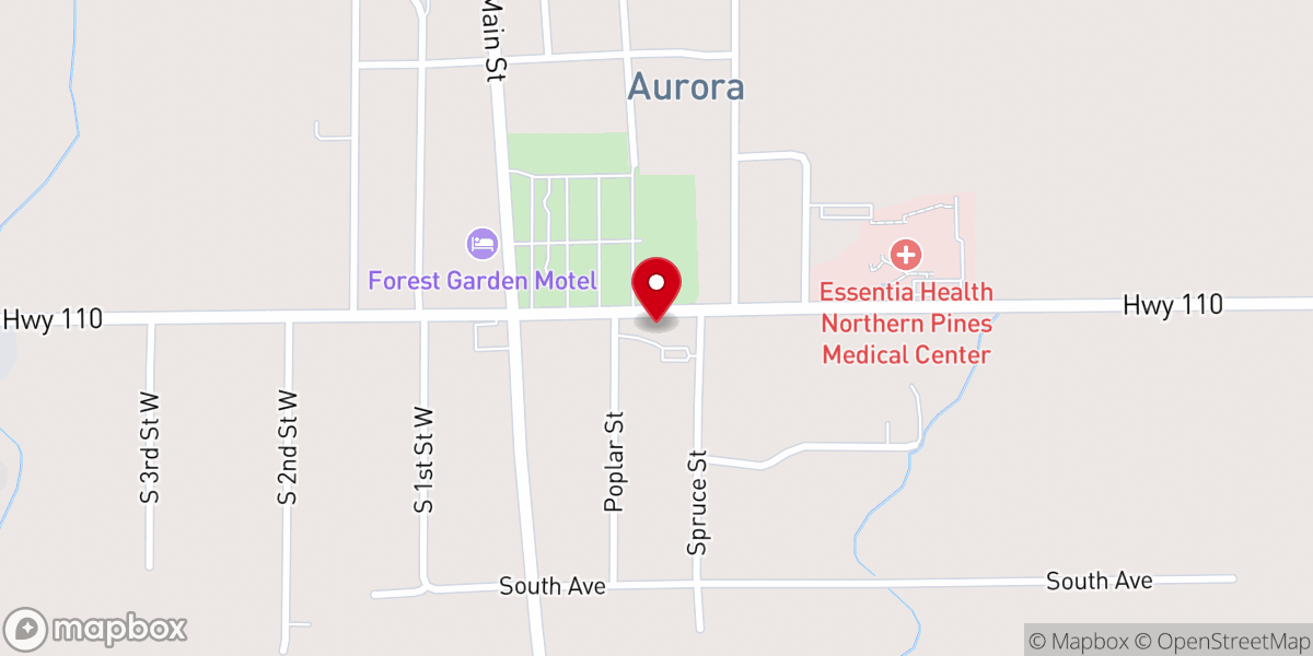 Map showing location of Assembly of God Church