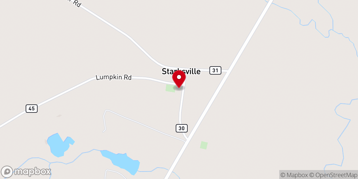 Map showing location of Zion Hope Baptist Church