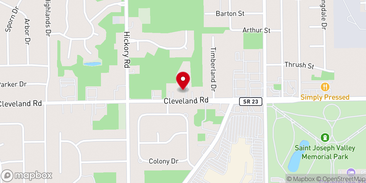 Map showing location of Peace Evangelical Lutheran Church & School