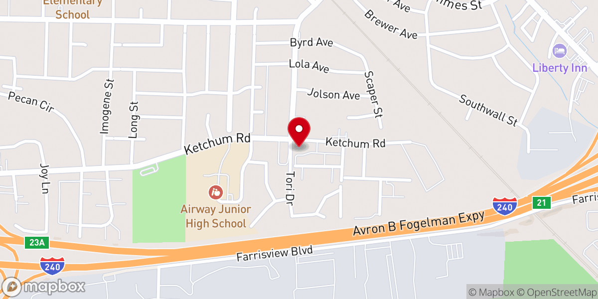 Map showing location of New Jerusalem Church of God in Christ