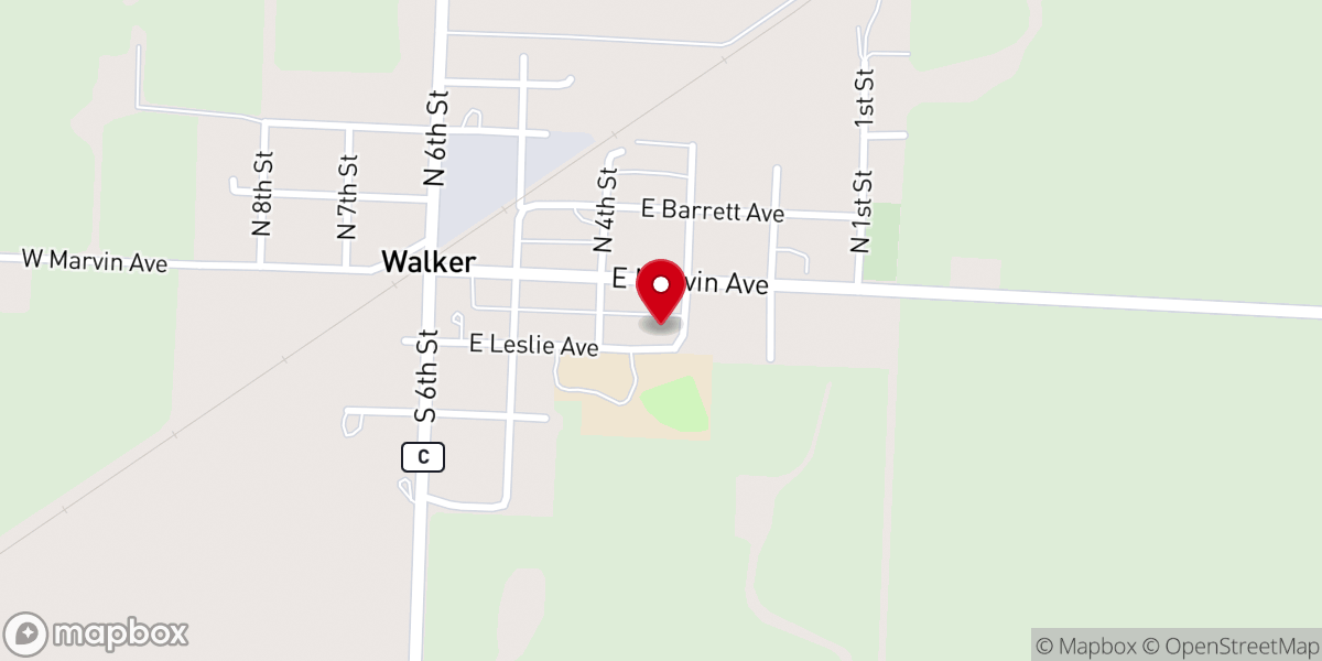 Map showing location of Walker Christian Church