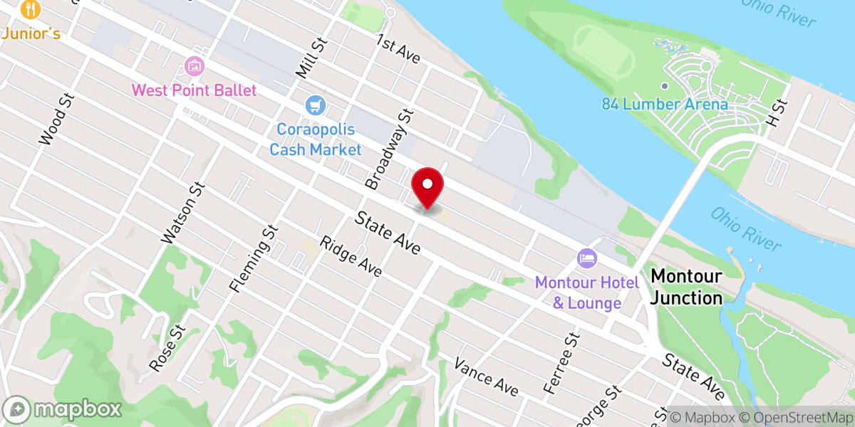 Map showing location of St. Joseph Roman Catholic Church