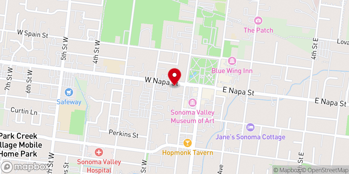Map showing location of Valley of the Moon Christian Church