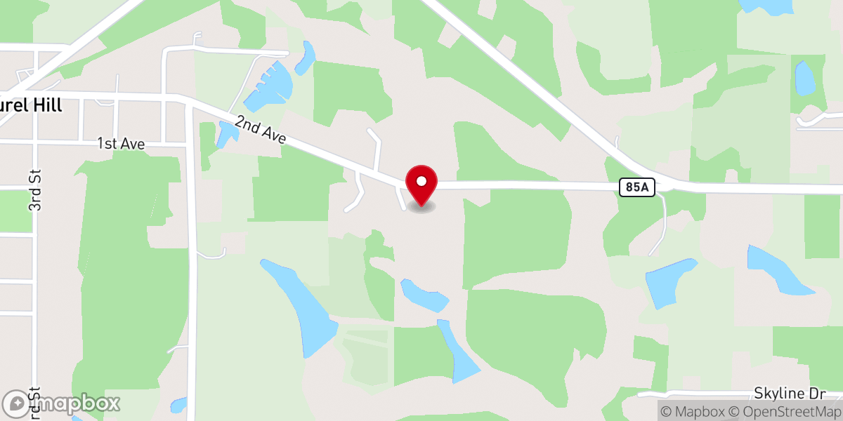 Map showing location of The Barn at Water Oaks Farm