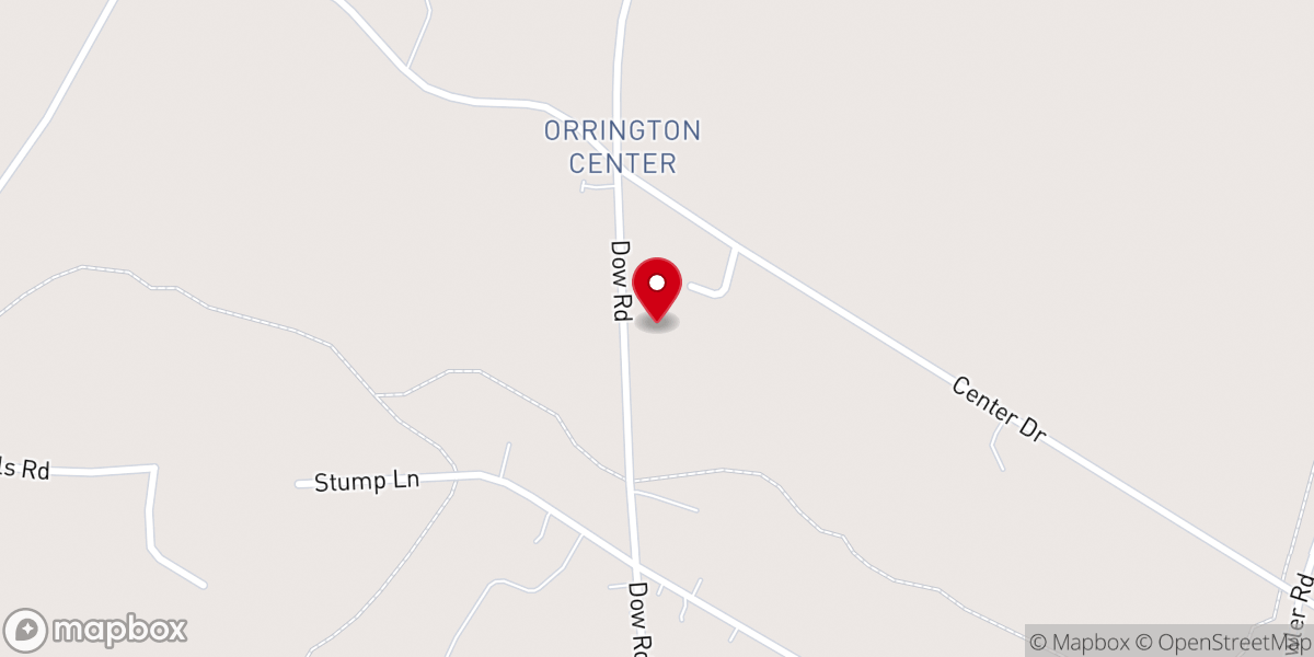 Map showing location of Orrington Center Church