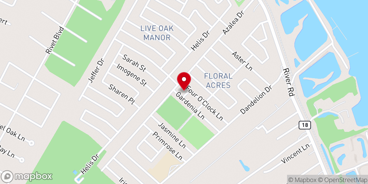 Map showing location of First Baptist Church Waggaman