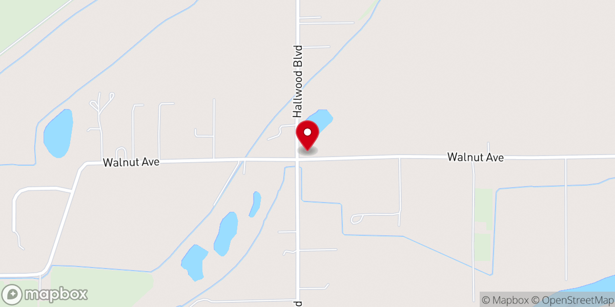 Map showing location of Hallwood Church