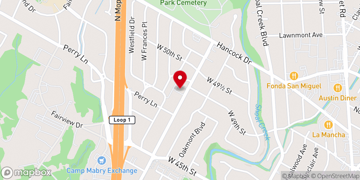 Map showing location of Highland Village Church of Christ