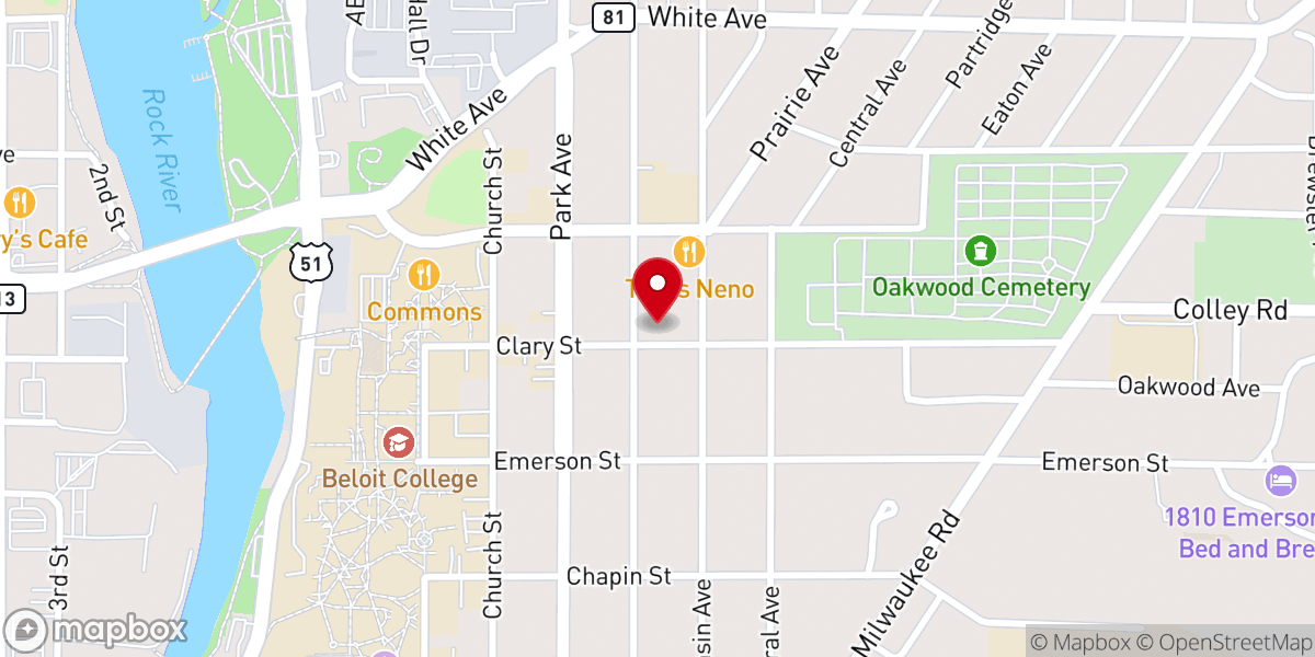 Map showing location of Atonement Lutheran Church